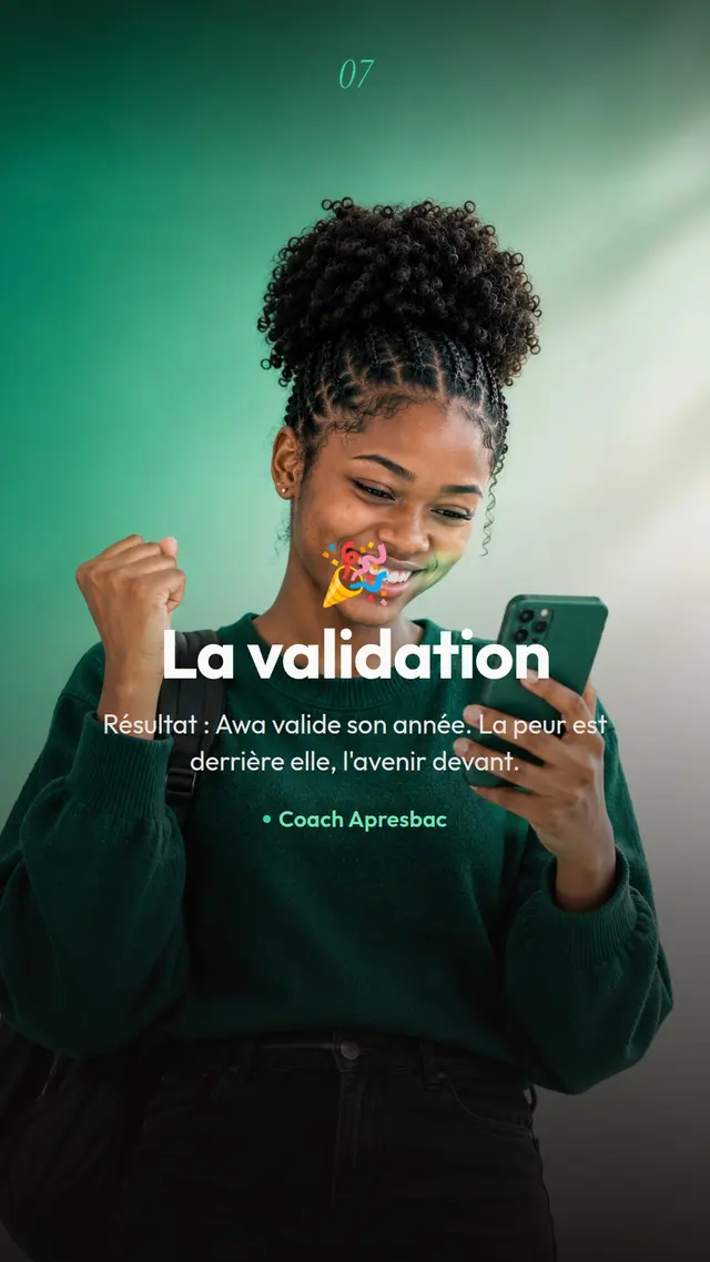 Carte : la validation, un étudiant confiant avant de valider son année